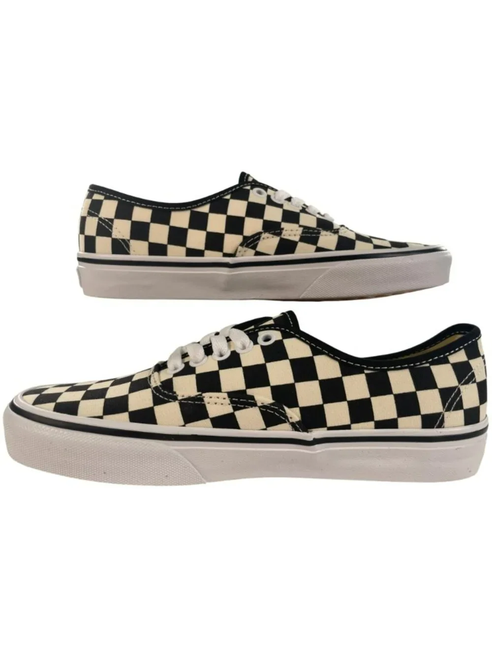 Vans Authentic Primary Check Black/White Canvas Shoes Sz Men’s 7/Women’s 8.5 NEW - Picture 2 of 11
